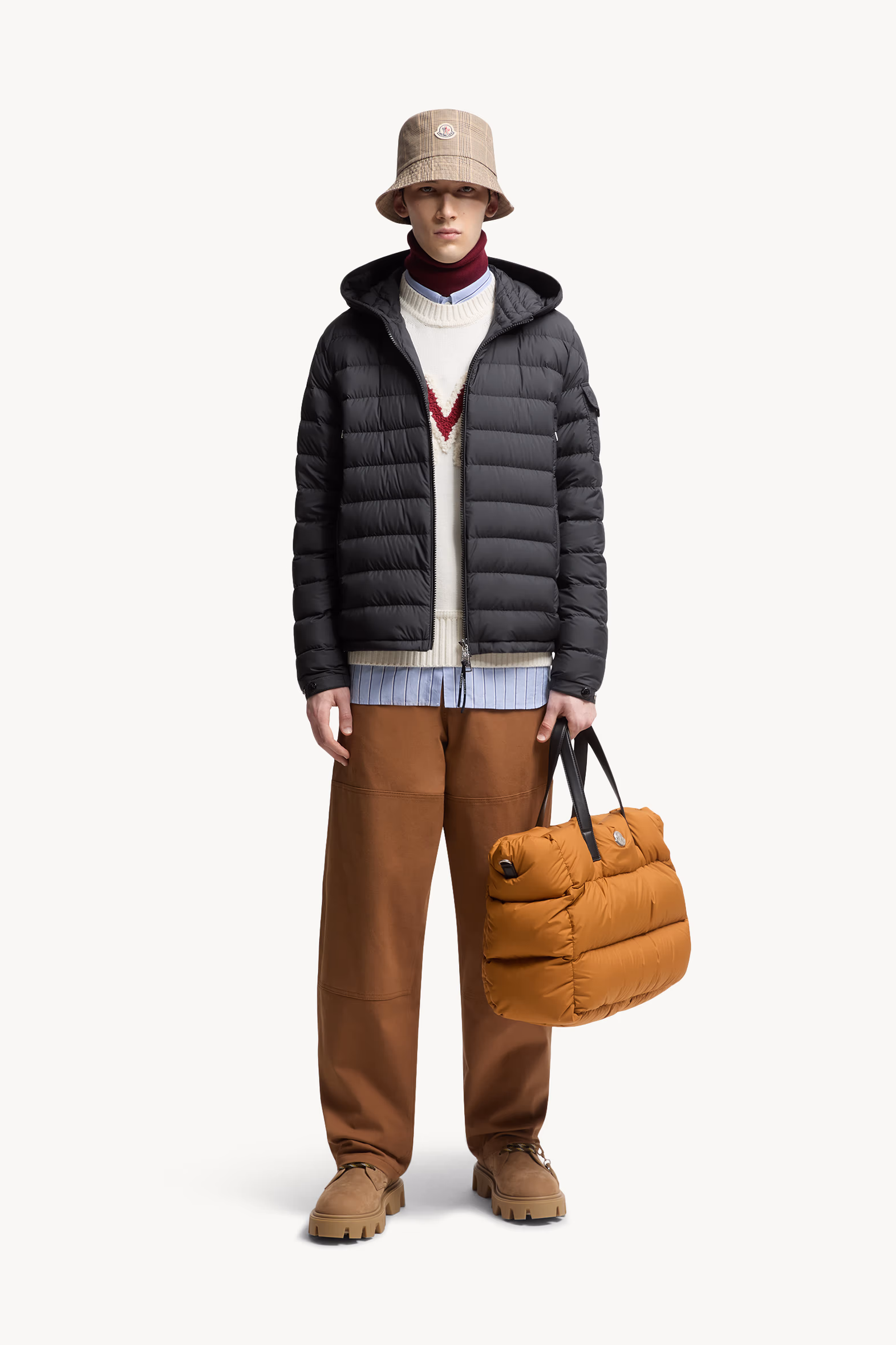 Galion Hooded Short Down Jacket Men Black Moncler 0
